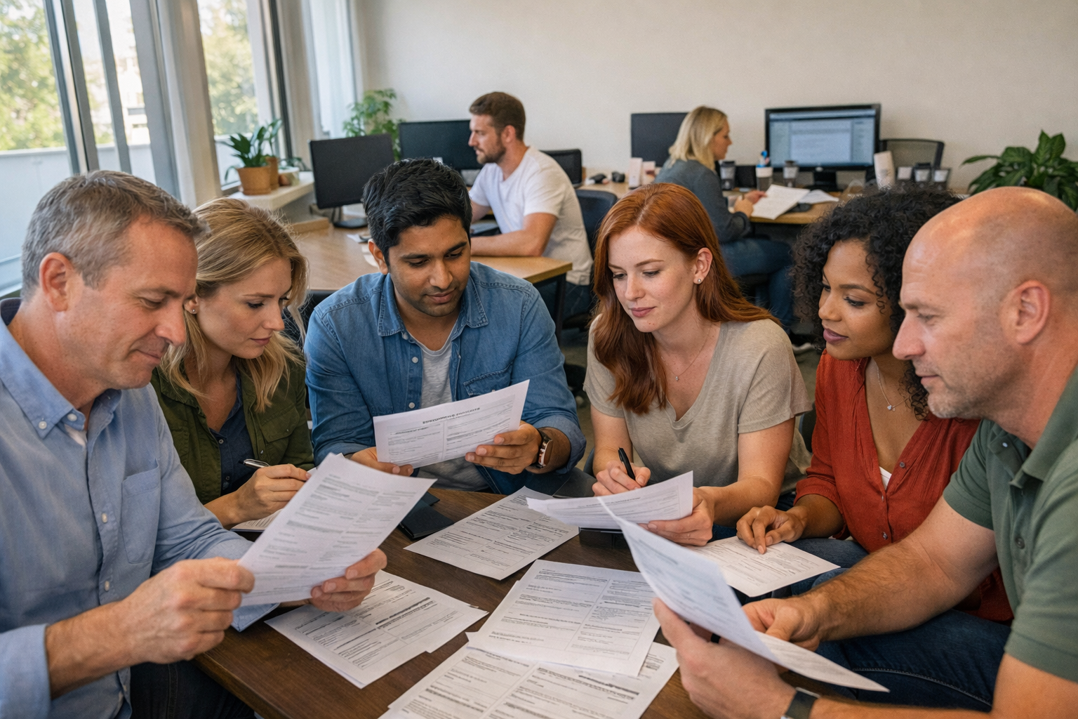 Álláshirdetések áttekintése egy modern irodában