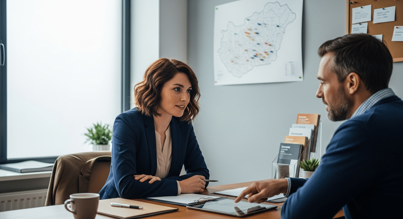 jobtain kapcsolatfelvétel – tanácsadó és álláskereső személyes konzultációja irodában